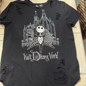 Disney Black Short Sleeve Tee with Jack Skellington